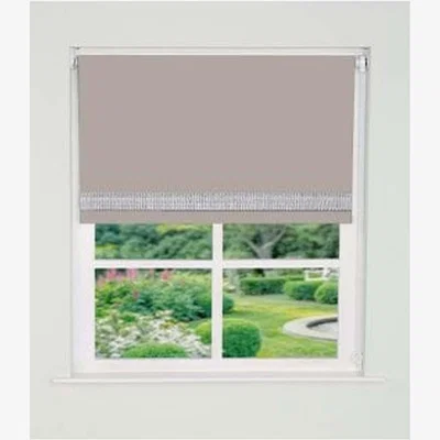 The Range Straight Diamante Edge Border Blackout Roller Blind - Natrual / 75cm
