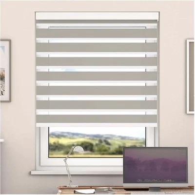 The Range Day And Night Zebra Roller Blind with Cassette - Peach / 60cm