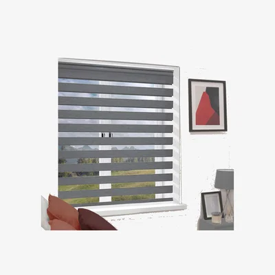 The Range Day Night Zebra Duo Roller Blind - Dark Grey / 1.8kg / 140cm Width x 165cm Drop