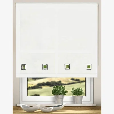 The Range Easy Fit Trimmable Square Eyelet Roller Blinds - White / 240cm