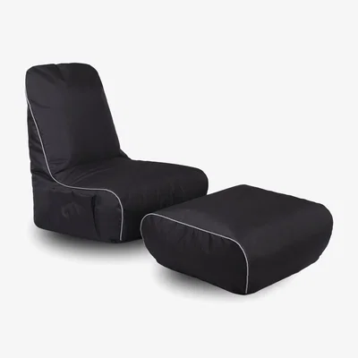 Dunelm Kaikoo Black Gaming Chair & Foot Rest Black