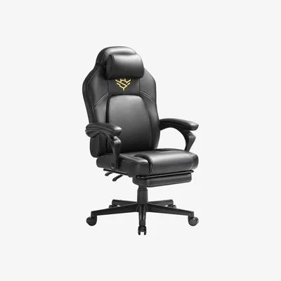The Range SONGMICS Gaming Chair with Footrest - Black