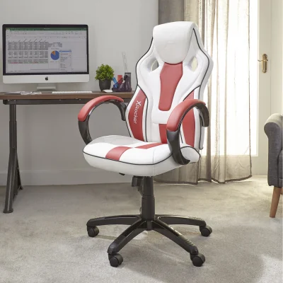 The Range X Rocker Maverick Office Gaming Chair - Red/White