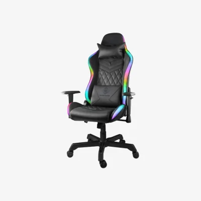 The Range Deltaco Gaming DC410 RGB Gaming Chair with RGB Lighting - Black - Black