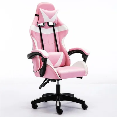 The Range Swivel Office Computer and Gaming Chair - Pink & White