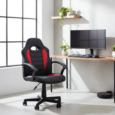 The Range Flynn Black And Red Home Office or Gaming Chair - Black