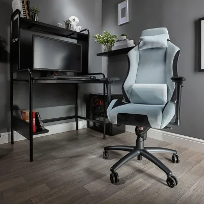 The Range XRocker Messina Chenille Gaming Chair - Silver