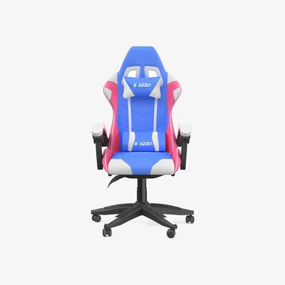 The Range Ergonomic High Back Leather Gaming Chair with Headrest and Lumbar Support - Blue