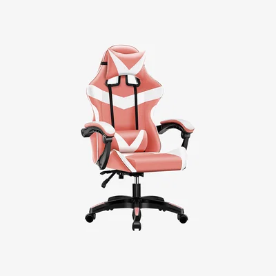 The Range Ergonomic Computer Office Desk Chair - Pink & White