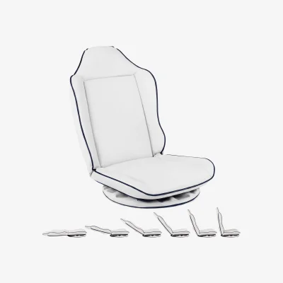 The Range Foldable Swivel Floor Gaming Chair with Padded Seat Cushion - White