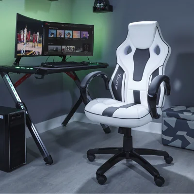 The Range X Rocker Maverick Office Gaming Chair - White/Black