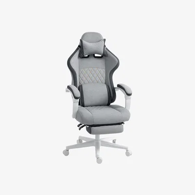 The Range HOMCOM Ergonomic High Back PC Gaming Chair with Footrest  - Grey