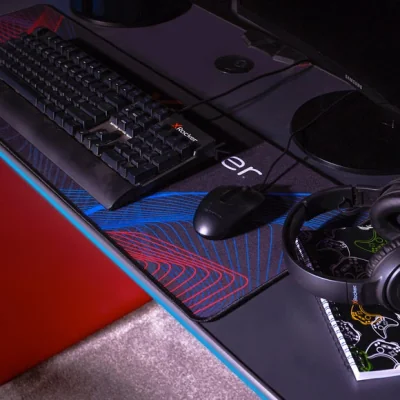 Dunelm Return - X Rocker Carbon Tek Gaming Desk with Wireless Charging and Neo Fibre LED