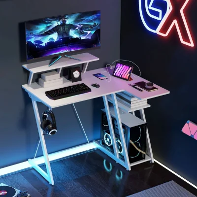 The Range Computer Gaming Desk with Monitor Shelf