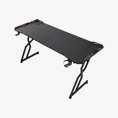 The Range Gaming Desk with RGB Lights - Black / 140cm
