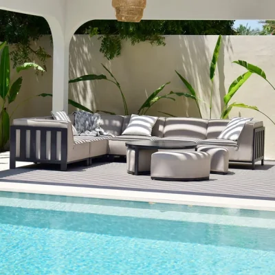 Dunelm Maze Ibiza Medium Corner Garden Sofa Set with Round Coffee Table