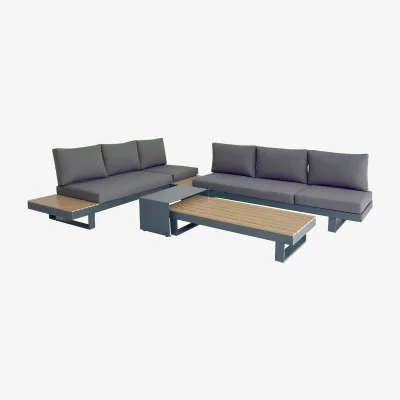 Habitat Norfolk Leisure Easton 6 Seater Metal Garden Corner Sofa Set