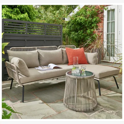 Habitat Norfolk Leisure Elland 3 Seater Garden Sofa Set- Light Brown