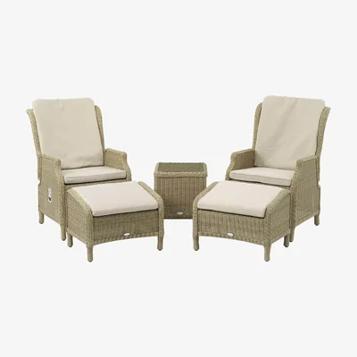 IO Living Bramblecrest Oakridge Recliner Set with 2 Footstools &amp; Side Table