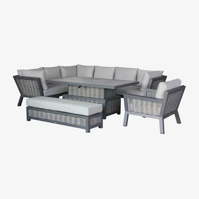 John Lewis Bramblecrest Tuscan 7-Seater Modular Corner Garden Sofa & Lounge Set, Anthracite