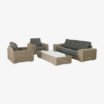 John Lewis 4 Seasons Outdoor Kingston 5 Seater Garden Lounge Set, Pure