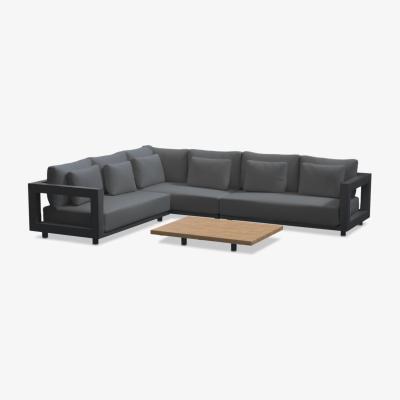 John Lewis 4 Seasons Outdoor Metropolitan 6-Seater Garden Lounging Table & Chairs Corner Set, Anthracite