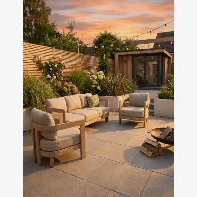 Marks & Spencer Royalcraft Evora Wood 4 Seater Garden Lounge Set Natural