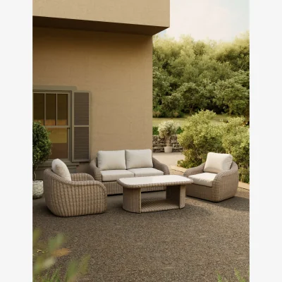 Marks & Spencer Royalcraft BORA 4 Seater Rattan Lounge Set Beige