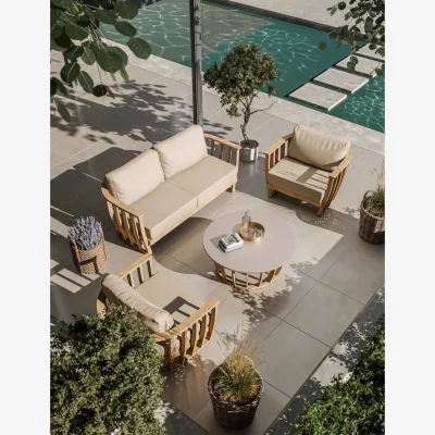 Marks & Spencer Royalcraft Lucca Wood 5 Seater Lounge Set Natural
