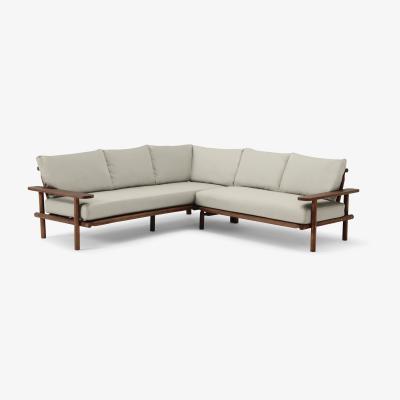 Made.com Laruna Garden Corner Sofa, Dark Acacia Wood & Natural
