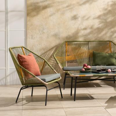 Made.com Copa Garden Lounge Set, Sage Green & Orange