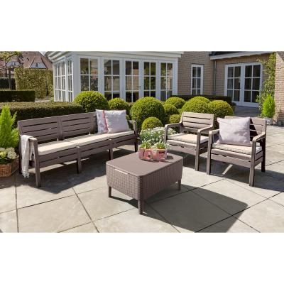 Out & Out Original Delano - Garden Furniture Set with Storage Table – 5 Seats – Taupe