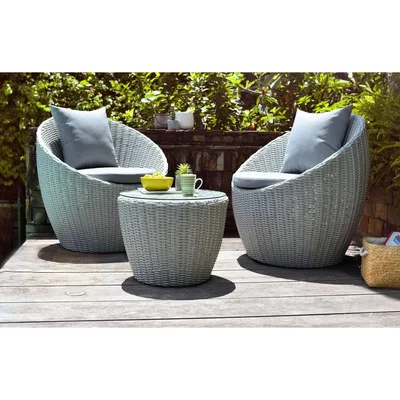 Out & Out Original Pod - Rattan Balcony Set - Grey