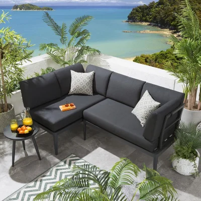 Quatropi ExDisplay Ada Modular Garden Corner Sofa Set Charcoal 196x123cm L1