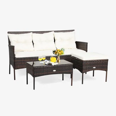 The Range 3 PCS Garden Patio Conversation Set - White