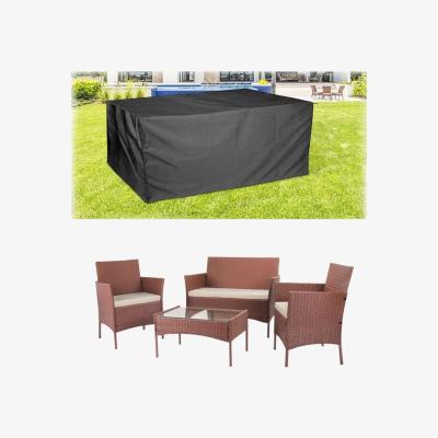 The Range Outdoor Garden Rattan Furniture Set with Cover - Brown / 4 Seat