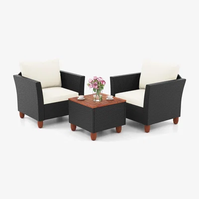 The Range 3 Pieces Patio Porch Furniture Set - White