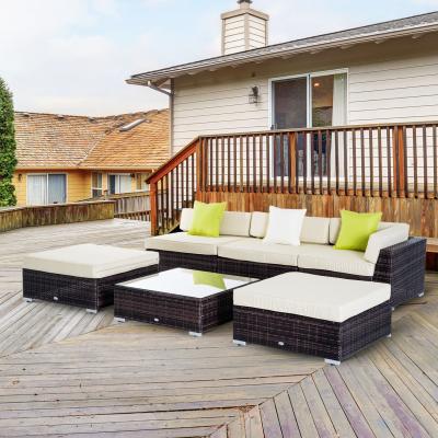 The Range 6 PCs Garden Rattan Furniture Set - Brown