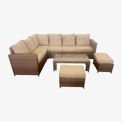 The Range Carolina Rectangle Table Conversation Set - Light Brown