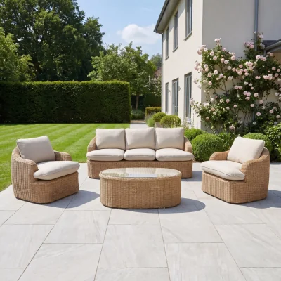 The Range Bellora Outdoor Lounge Conversation Set - Cream &  Natural