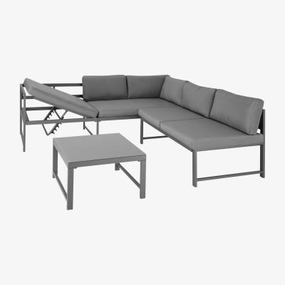 The Range Garden Corner Sofa Set Faro  2 Sofas, 1 Table - Grey / Right-hand