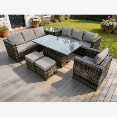 The Range 9 Seater¿Outdoor Rattan Sofa Set Dark Grey Mixed - Dark Grey Mixed