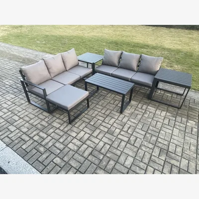 The Range Fimous Aluminium 6-Piece Outdoor Sofa Set, Dark Grey - Dark Grey