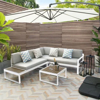 The Range Maia 5 Seater Garden Corner Sofa Set  - White