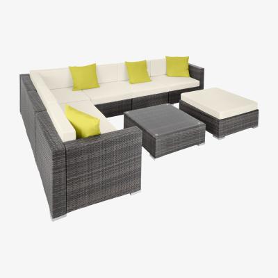 The Range Rattan Garden Set Marbella 7 Seats 1 Table - Grey