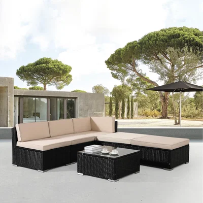 The Range Polyrattan garden furniture garden set barcelona - Black