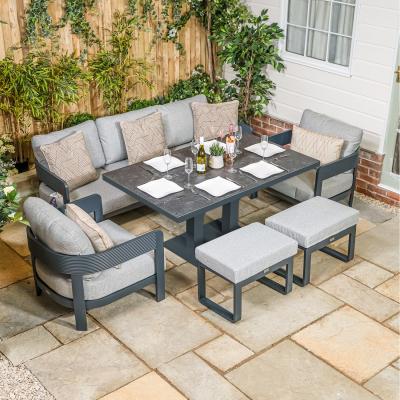 The Range Nevada Anthracite Ripple Sofa Set with Height Adjustable Table - Anthracite