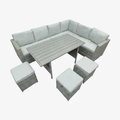The Range Alivio 10-Piece Outdoor Patio Rattan Sofa Set - Grey