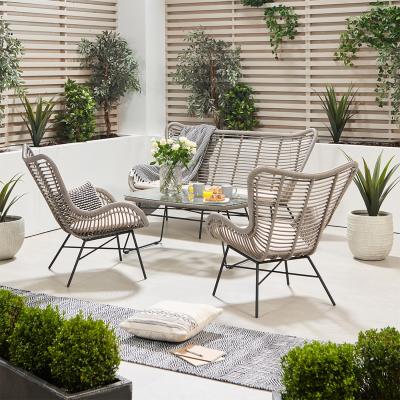 The Range 4 Seater Wicker Lounge Set - Grey