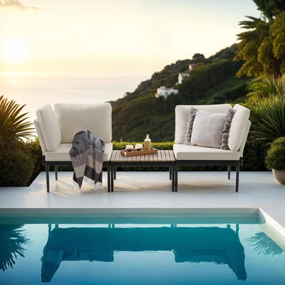 The Range Garden Lounge Set Magaluf - 5 In 1 Function, Aluminium Frame - Anthracite/Gray